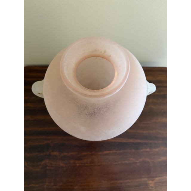 Italian Pink Scavo Glass Amphora Vase in the Roman Style For Sale - Image 16 of 17
