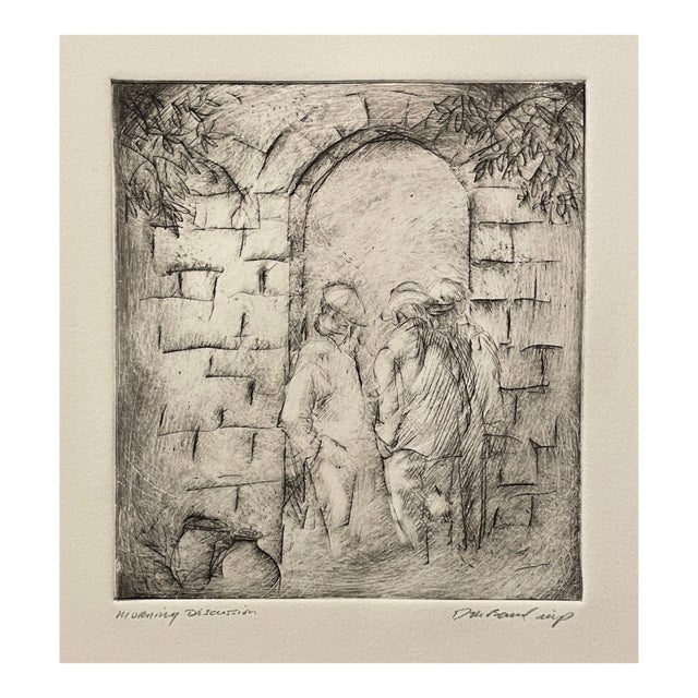 1997 David Baird Morning Discussion Etching For Sale