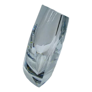 Late 20th Century Baccarat Crystal Leaning Vase