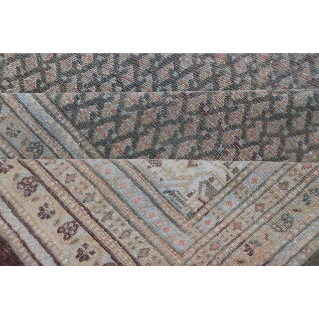 Antique Hand Knotted Persian Tabriz Rug With All-Over Design in Muted Tones For Sale - Image 16 of 17