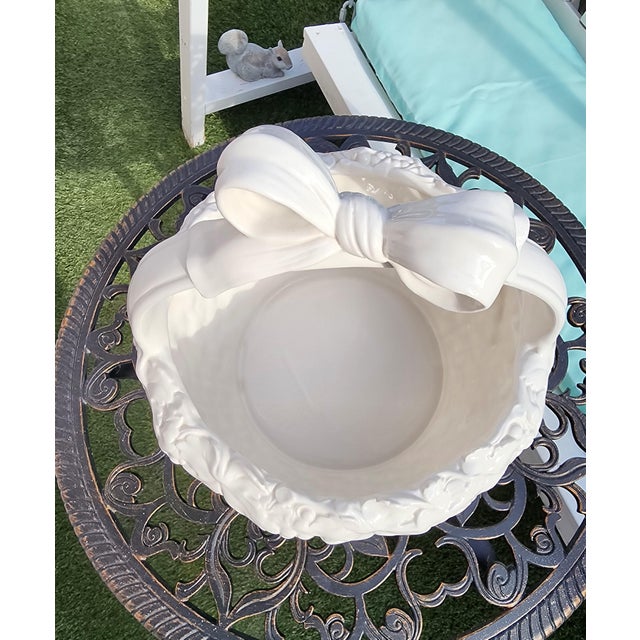 Ceramic Vintage Italian Blanc De Chine Ceramic Basket For Sale - Image 7 of 9