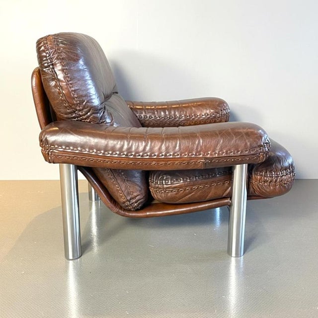 1970s Vintage Leather Armchair, 1970s For Sale - Image 5 of 10