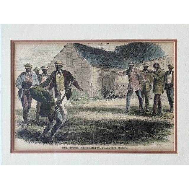 American Late 20th Century Framed Reconstruction Era Savannah Georgia Historical Duel Print For Sale - Image 3 of 12