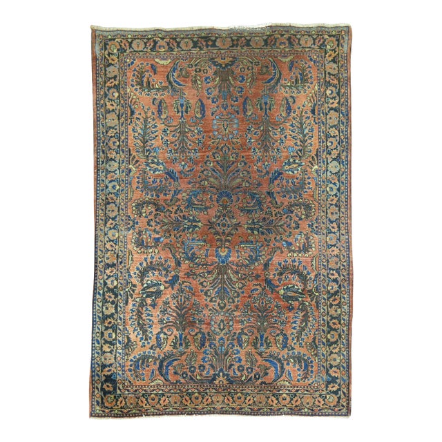 Early 20th Century Persian Sarouk Rug - 4'9" x 8' For Sale