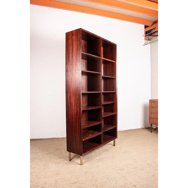 Large Danish Tall Bookcase in Rosewood by Erik Brouer for Brouers Mobelfabrik, 1960s For Sale - Image 11 of 12