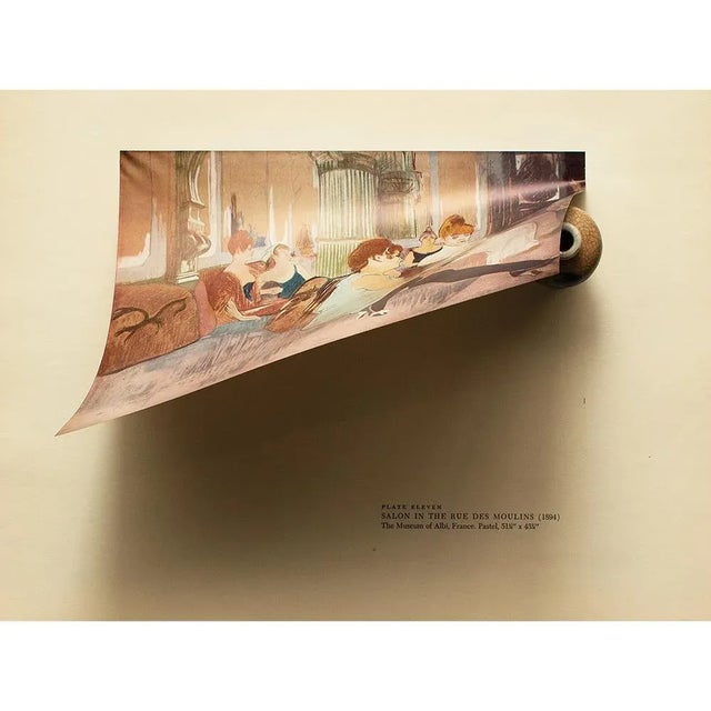 1950s 1950s After Toulouse-Lautrec "The Salon" Full Color Vintage Impressionist Print For Sale - Image 5 of 8