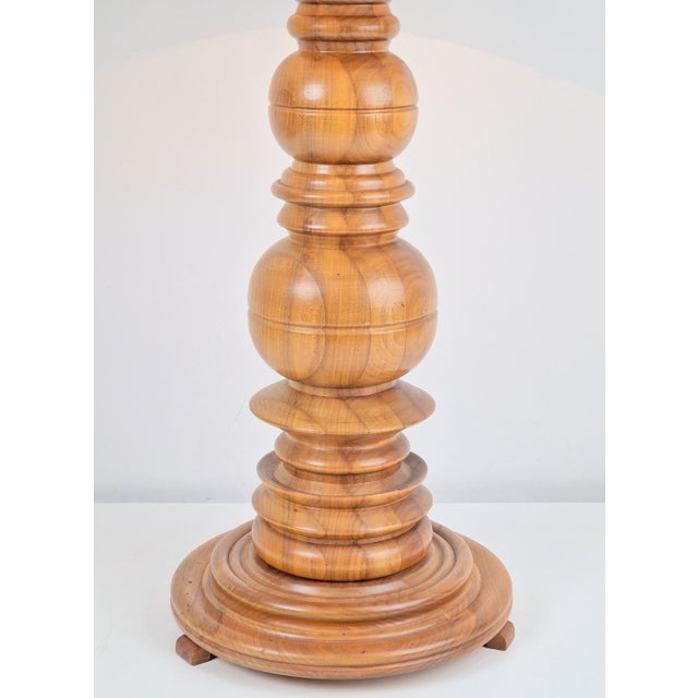 Brutalist Spindle Turned Oak Table Lamp, 1960s For Sale - Image 6 of 8