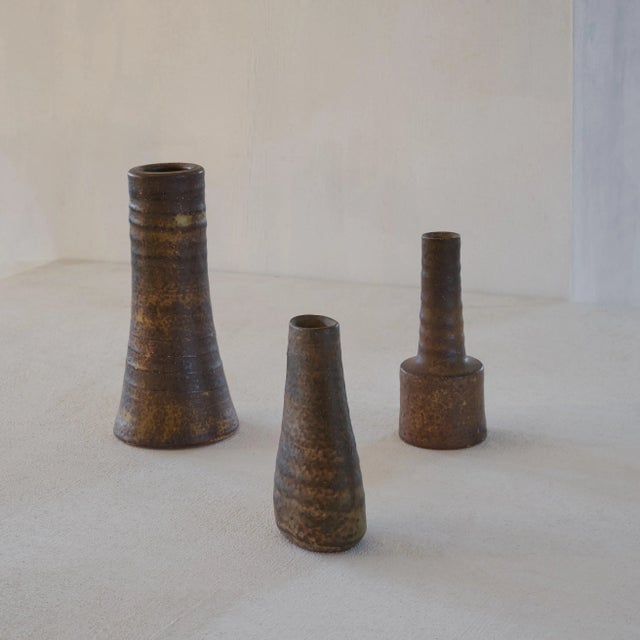 Mid-Century Mobach Pottery Vases, 1950s, Set of 3 For Sale - Image 3 of 8