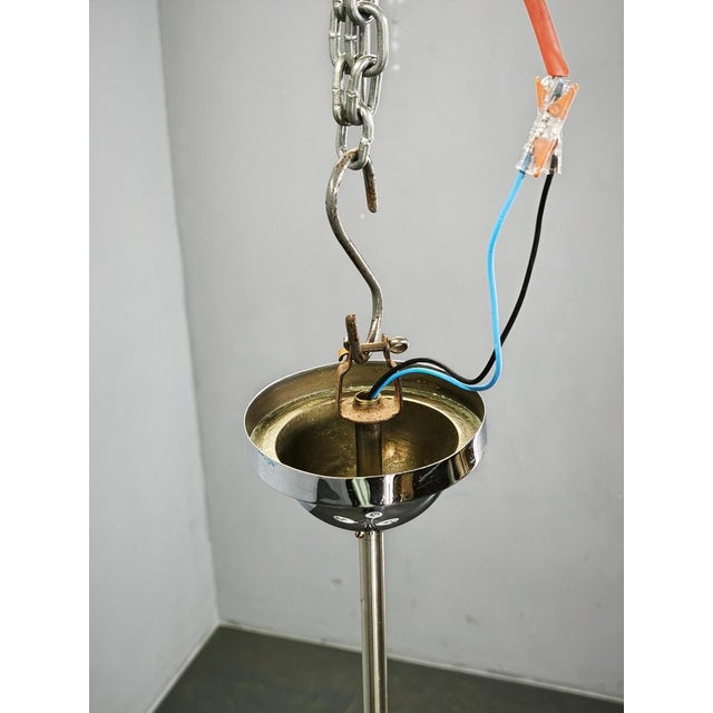 Czech Bauhaus Chandelier with Opaline Glass Globes, 1940s For Sale - Image 6 of 17