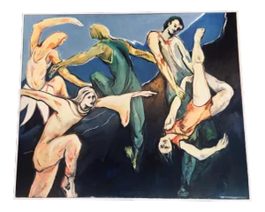 Late 20th Century Fay Singer "Danse Macabre" Original Oil Painting