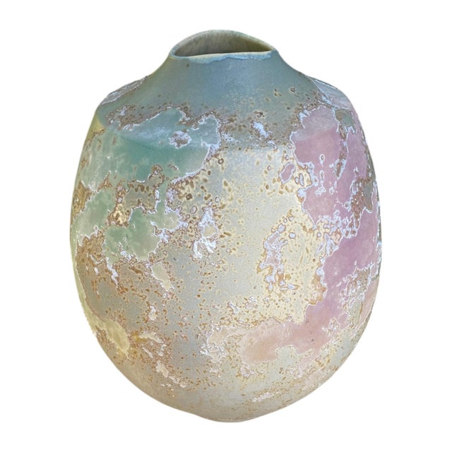 Tony Evans Large Tony Evans Raku Vase "Ancient Sands" California Studio Pottery For Sale - Image 4 of 15