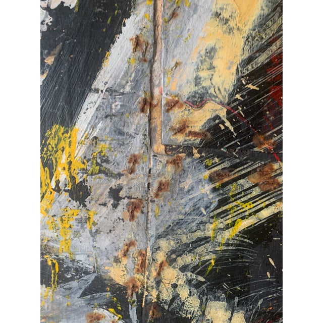 "Wild" 1980s Abstract Collage and Painting on Wood For Sale - Image 4 of 12