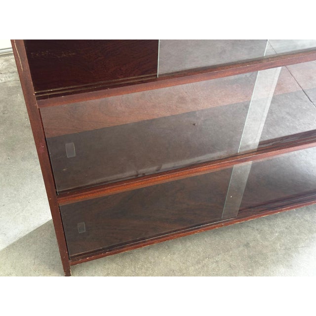 Mid-Century Modern Danish Walnut Bookcase with Sliding Glass Doors, 1950s For Sale - Image 12 of 15