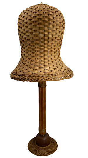 Mid-Century Scandinavian Rattan Wicker Mushroom Floor Lamp, 1960s