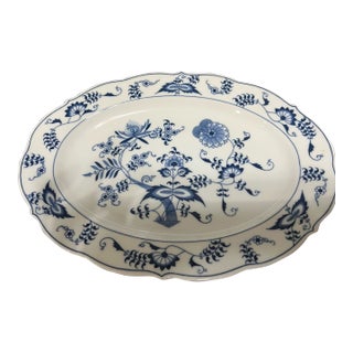 Vintage Mid-Century Modern Blue Danube Oval Serving Platter For Sale