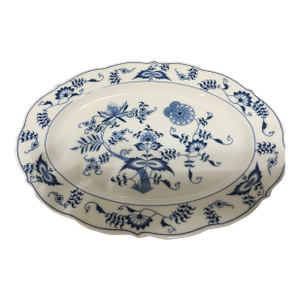 Vintage Mid-Century Modern Blue Danube Oval Serving Platter