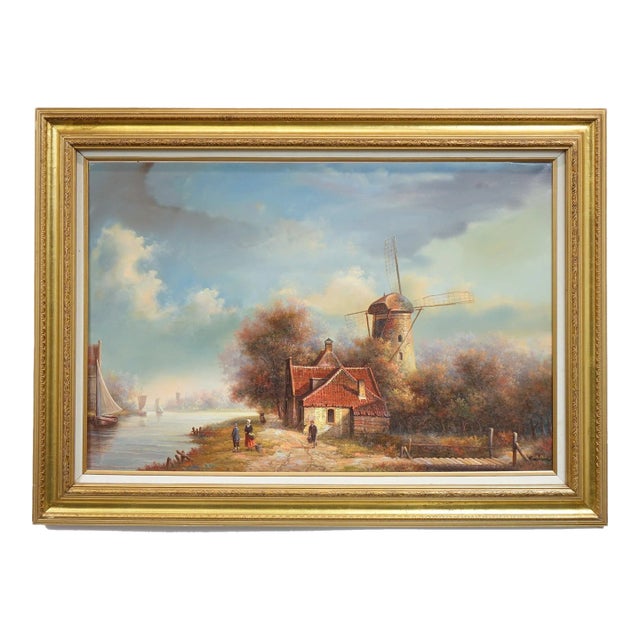 1960s European School Oil on Canvas Signed Original For Sale