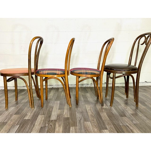 Late 20th Century Vintage Thonet Style Bentwood Dining or Occasional Chairs - Set of 4 For Sale - Image 5 of 8