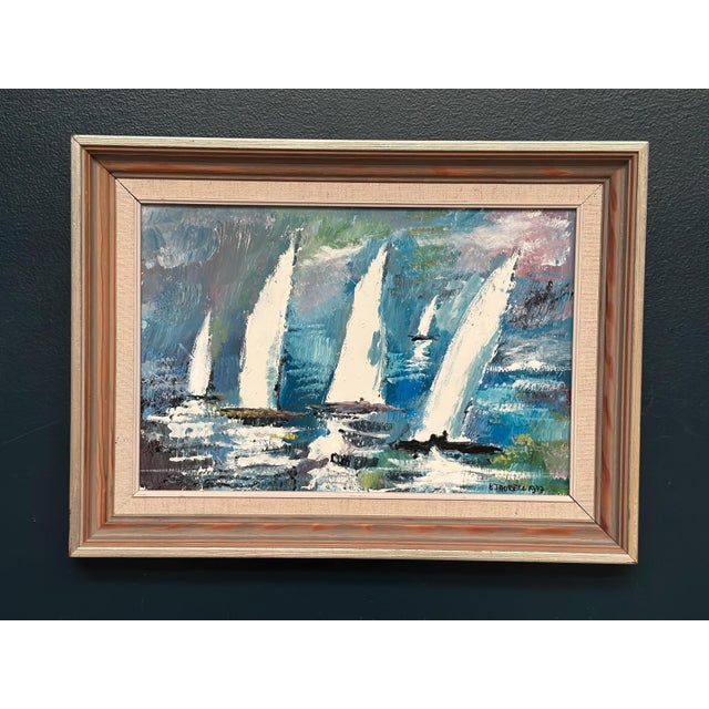 Bertil Thorell, Sailboats, 1977, Oil on Panel, Framed For Sale - Image 16 of 18