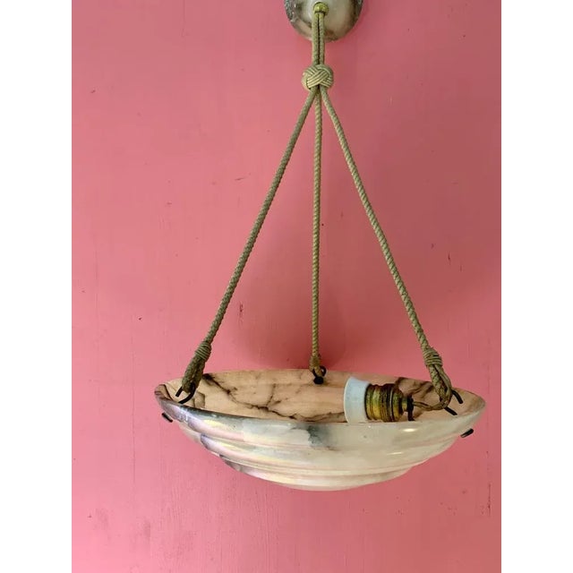 Art Deco Glass Ceiling Lamp, 1930s For Sale - Image 9 of 9