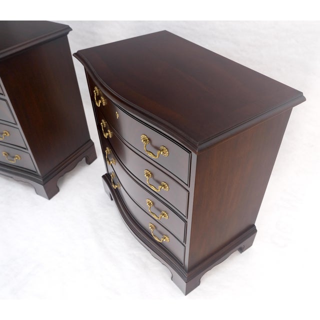 Pair Banded Top 4 Drawers 31" High Small Chests End Tables Night Stands MINT For Sale - Image 13 of 16