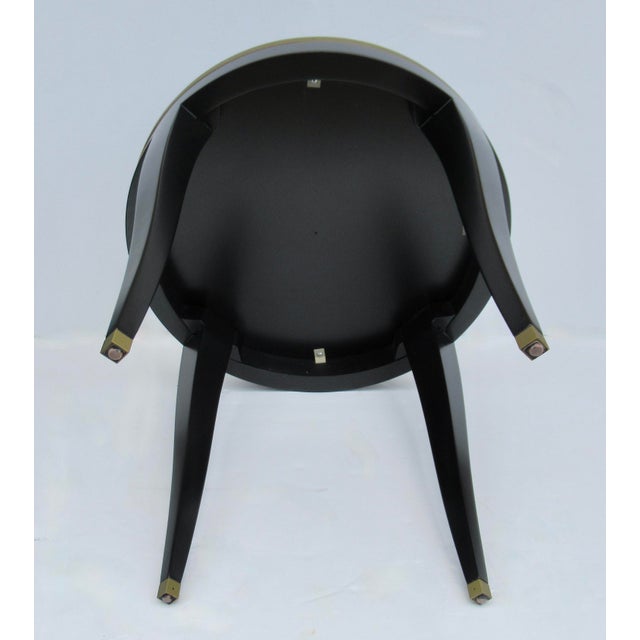 C. 1980's Donghia "Essence" Collection Round Side/End Table Satin Black Lacquer Finish With Brushed Brass Details For Sale - Image 18 of 18