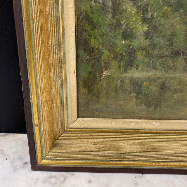 Green Early 20th Century Landscape Oil Painting by Mathieu Thirionet (1860–1937) For Sale - Image 8 of 13
