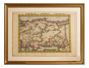 Renaissance Map of Anatolia Nuova Tavola, Italy, 1598