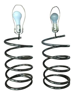 70s Twisted Coiled Spring Brass Plated Lamps