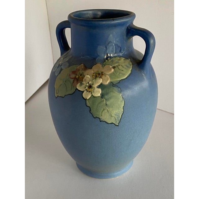 Ceramic Antique Arts & Crafts Hand-Painted Art Pottery Vase by Weller Pottery For Sale - Image 7 of 8