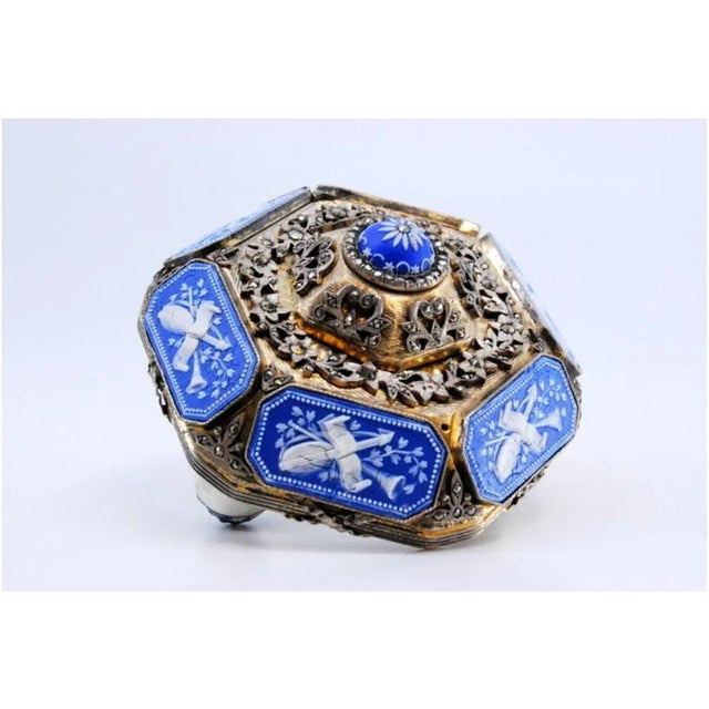 Silver Table Bell with Relief Mosaic Applications For Sale - Image 4 of 8