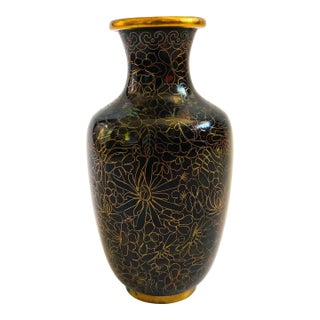 Cloisonne Brass Vase For Sale