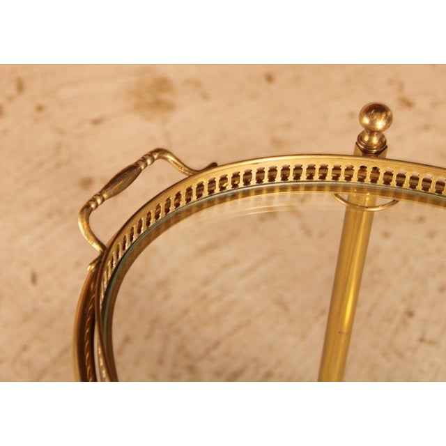 Mid-Century Modern French Brass and Glass Bar Cart, 1950s For Sale - Image 9 of 10
