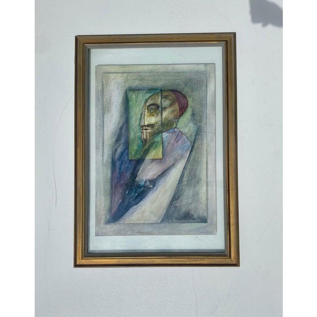 1970s Fernando Luis Cuban-American Abstract Mixed Media Drawing on Paper, "Obispo #2" For Sale - Image 5 of 5