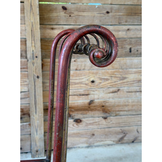 Vintage Italian Gilt and Painted Iron Accent Chair, Attributed to S. Salvadori For Sale - Image 9 of 12