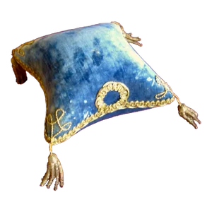 Mid 19th Century French Napoleon III Blue Silk Velvet Display Pillow/Pin Cushion