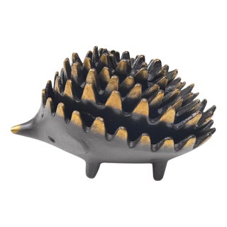 Black Brass Hedgehog Set by Walter Bosse, 1950s, Set of 6 For Sale