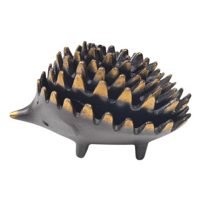 Black Brass Hedgehog Set by Walter Bosse, 1950s, Set of 6 For Sale