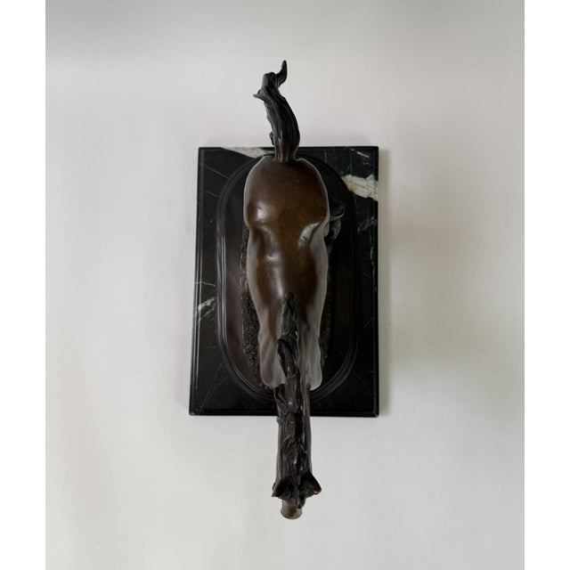 Bronze Galloping Horse Sculpture on Marble Base – Classical Equestrian, 14” L For Sale - Image 11 of 12