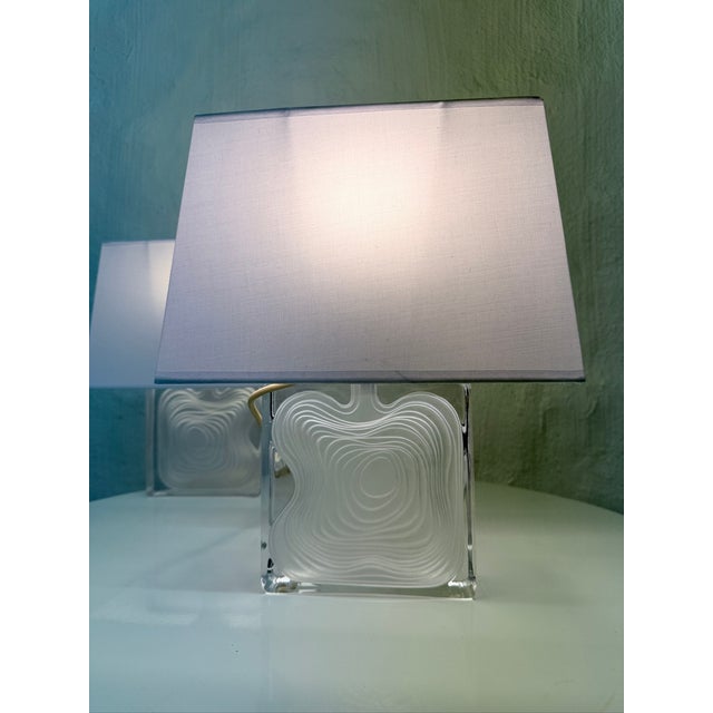 1970s Vintage French Table Lamps by Jean-Pierre Demarchi for Daum, 1960s, Set of 2 For Sale - Image 5 of 18