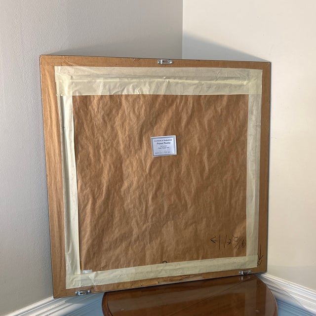 Blue 1970s Abstract Peter Keil Original Framed Painting For Sale - Image 8 of 8