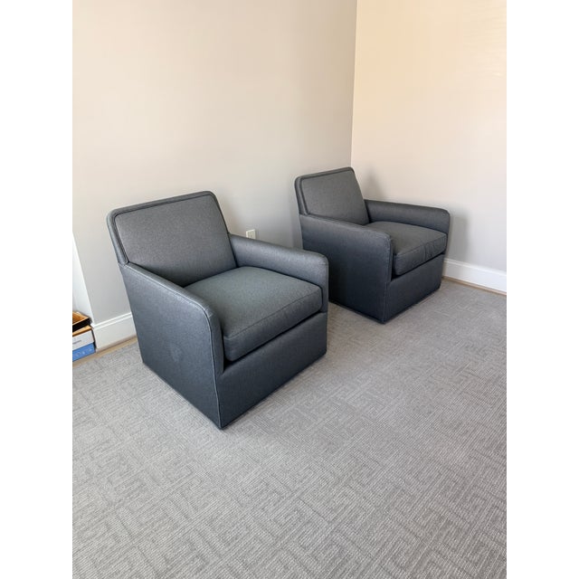 Pair of Gray Lee Industries Swivel Chairs For Sale - Image 15 of 15