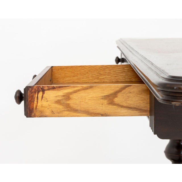 Wood Renaissance Revival Mahogany Trestle Table For Sale - Image 7 of 8