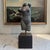 An evocative modernist bronze female torso sculpture mounted on a substantial plinth base. Rendered with a richly textured...