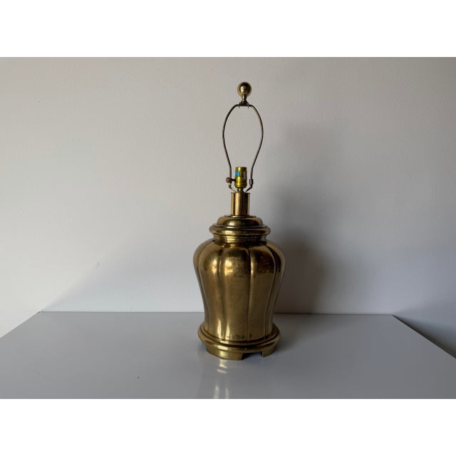Vintage Frederick Cooper–Style Urn Shape Solid Brass Table Lamp For Sale - Image 11 of 11