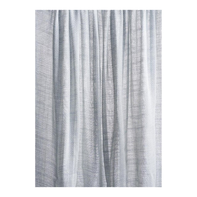 Schumacher Great Basin Sheer Fabric In Chambray For Sale