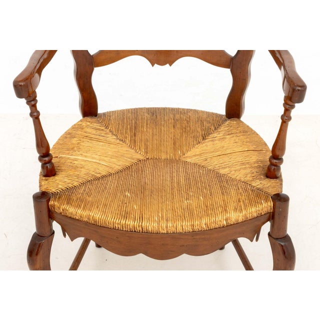 French Provincial Style Walnut Dining Chairs, 4 For Sale - Image 10 of 15