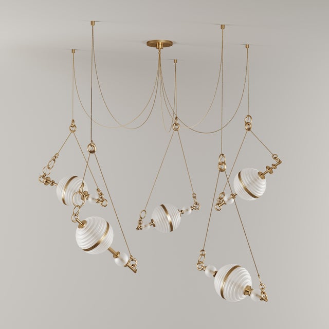 Gold Saturn Suspension Lamp by Creativemary For Sale - Image 8 of 16