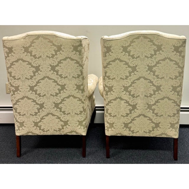 Late 20th Century Masterfield Furniture Wingback Chairs - A Pair For Sale - Image 4 of 12