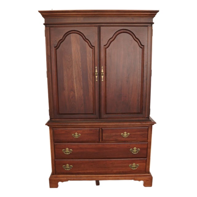 Vintage American Drew Cherry Grove Armoire For Sale